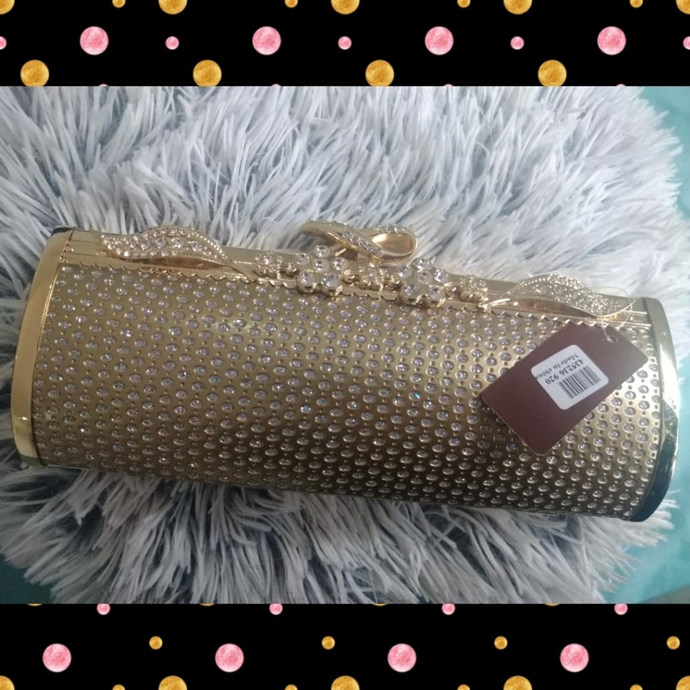 🆕Brand New NWT Gold Party Clutch